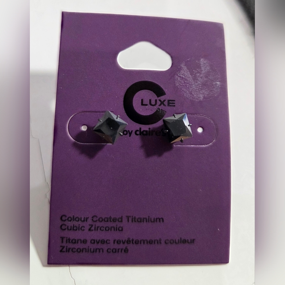 Claire's Black Stud Earrings